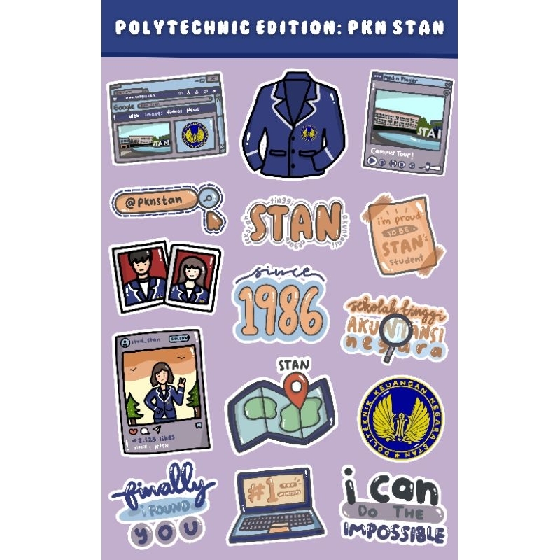 [15 PCS] STIKER STAN / PKN STAN LUCU MURAH GLOSSY