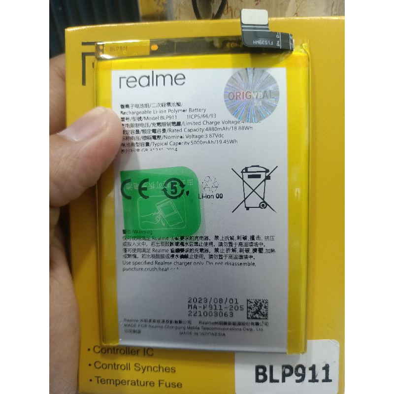Baterai Batre batrai Realme 9 Pro/9i/V25/Baterai Realme BLP911 ORIGINAL