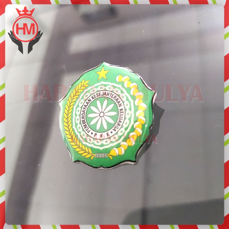 Bros Badge Logo PKK Hijau - Pin PKK Bahan Logam Aluminium - HM