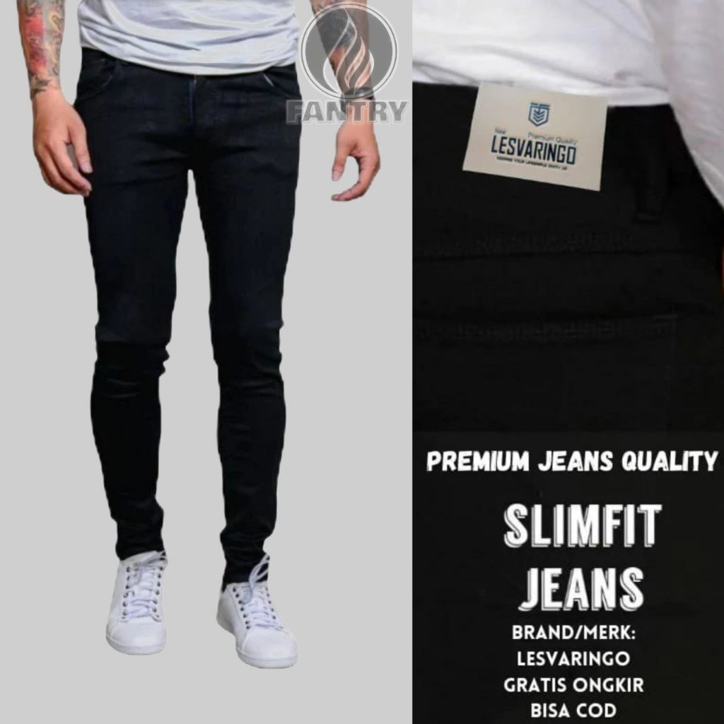 Celana Jeans Pria Melar Jumbo Reguler Slim Fit