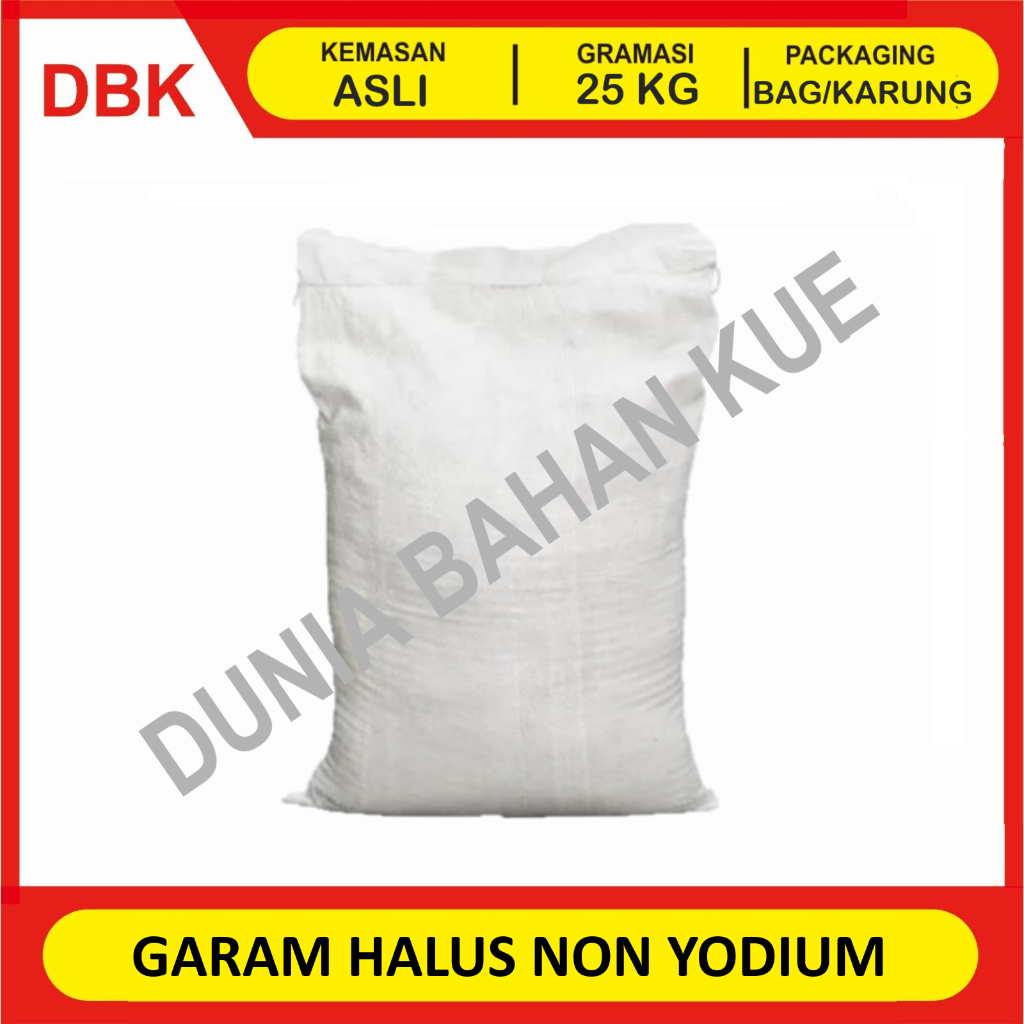

GARAM HALUS NON YODIUM NACL NATRIUM CHLORIDA - 1 BAG 25 KG