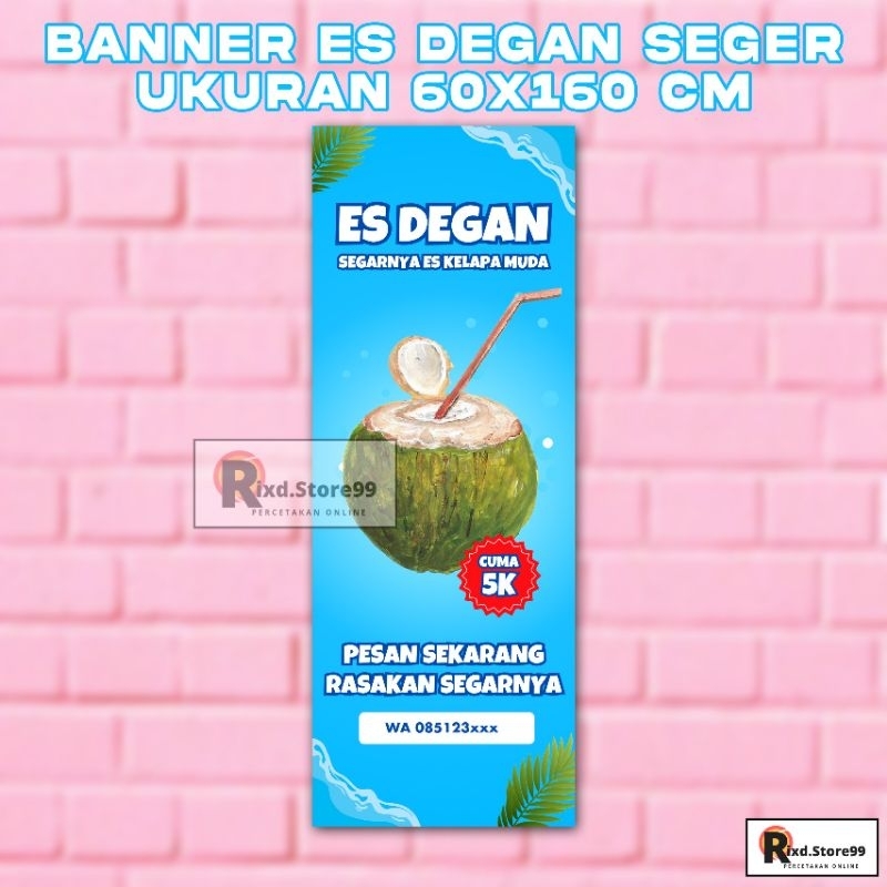 Banner Es Degan Ukuran 60x160 X-Banner Berkualitas