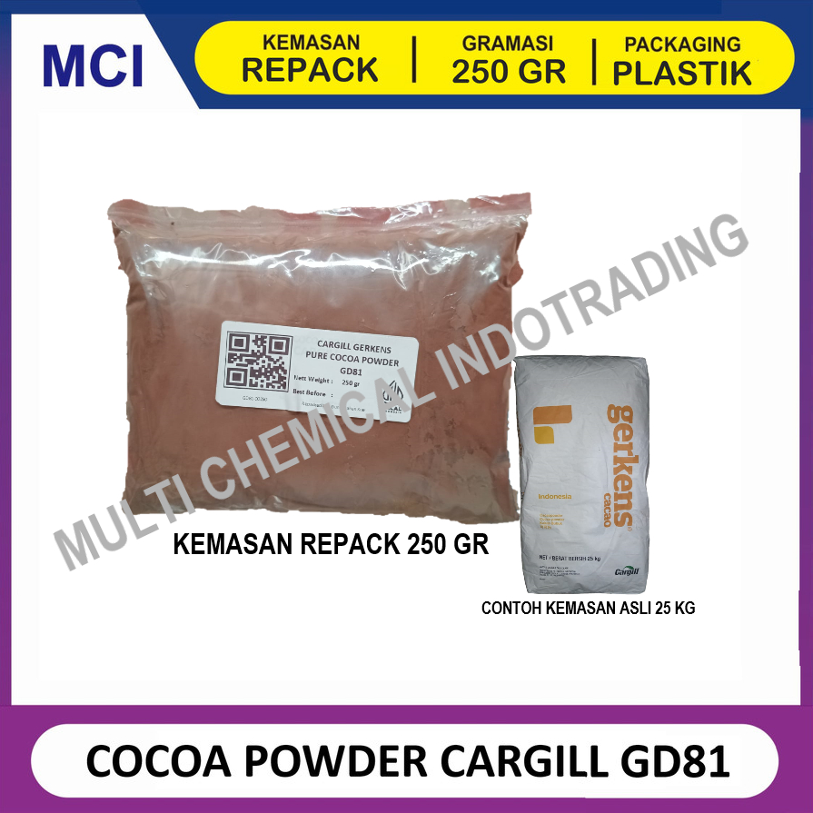 

CARGILL PURE COCOA POWDER GD81 - BUBUK COKELAT MURNI - REPACK 250 GR