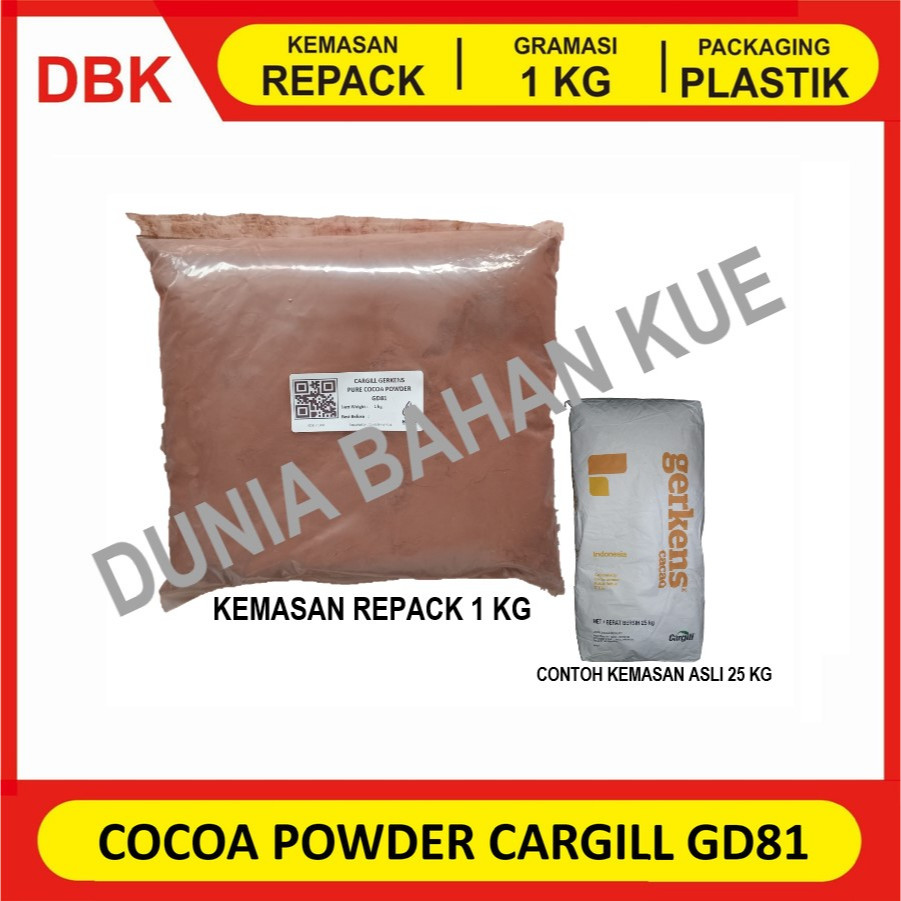 

CARGILL PURE COCOA POWDER GD81 - REPACK 1 KG / BUBUK COKELAT MURNI