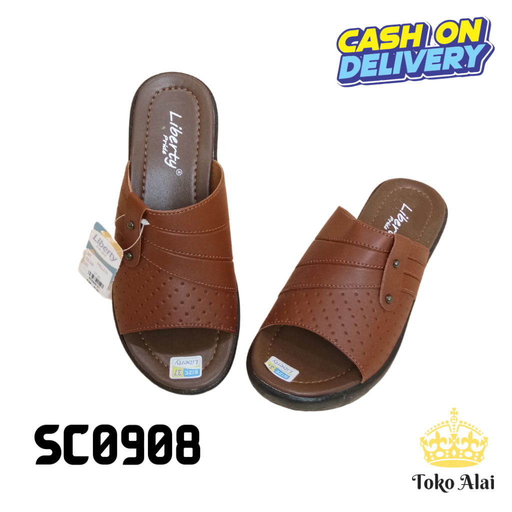 Sandal Wanita / Sendal Ibu Wedges Trendy Slip On Outdoor Kondangan Pormal Mules Anti Slip LIBERTY PA