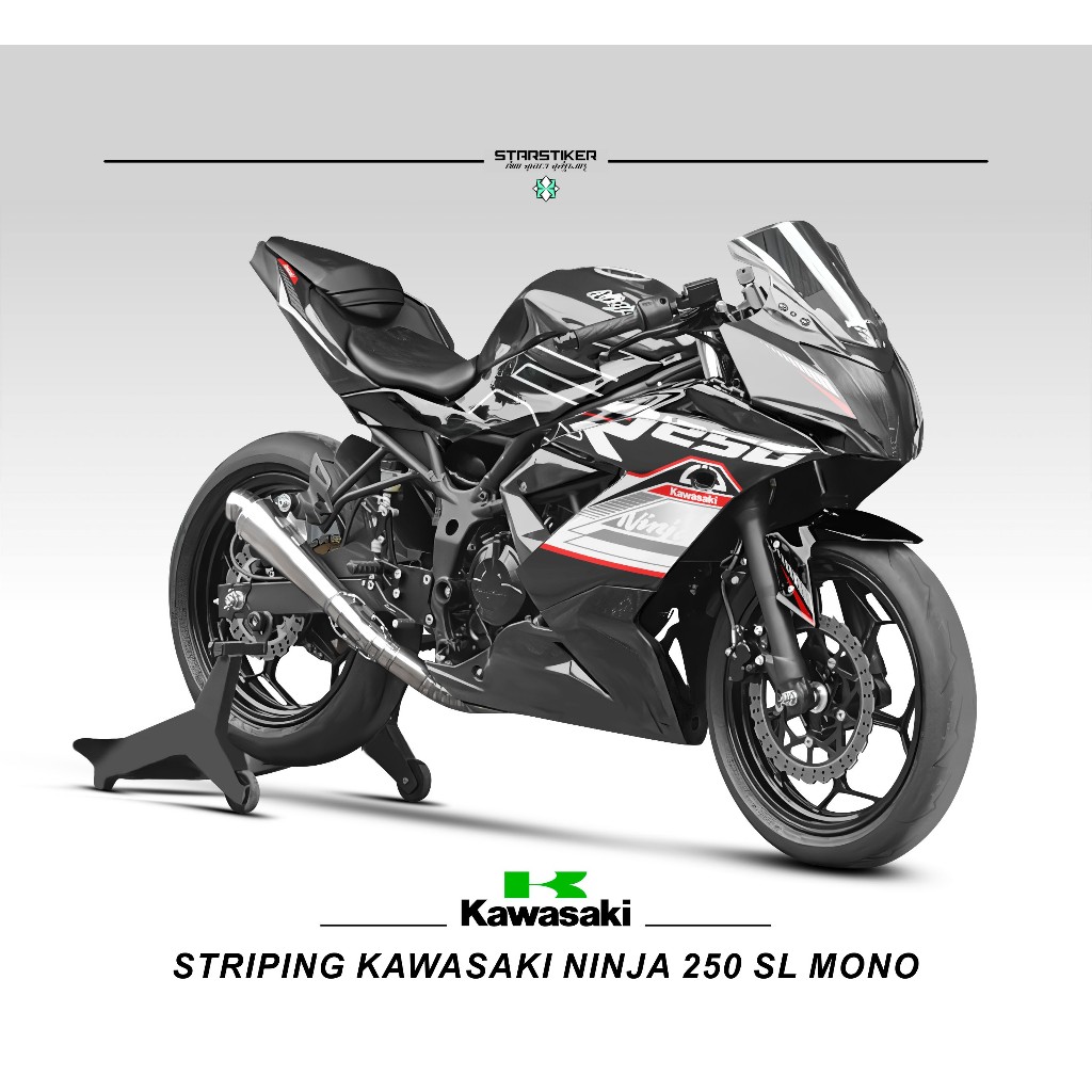 STRIPING NINJA 250SL MONO MOTIF 9 / STICKER / NINJA250RR MONO / 250 / RR MONO / 250SL / 250RR MONO /