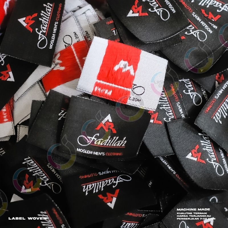 Label Woven Custom Label Baju Bordir Label Bordir Custom 3,5x4 cm
