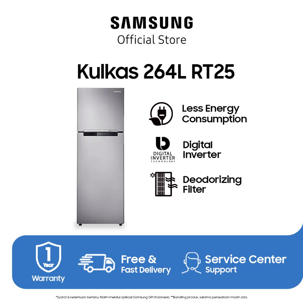 Samsung Kulkas 2 Pintu RT25FARBDSA - Metal Graphite