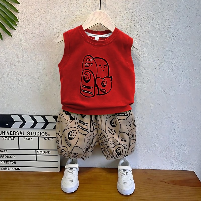 Setelan baju kensi anak laki-laki motif lucu untuk usia 1-5 tahun