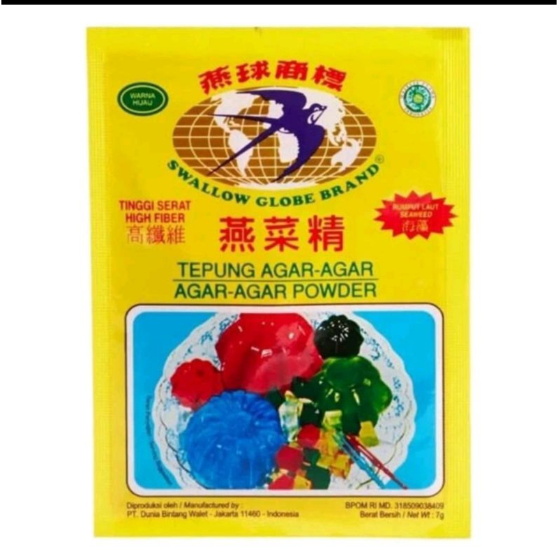 

Tepung Agar Agar Swallow Globe Brand hijau