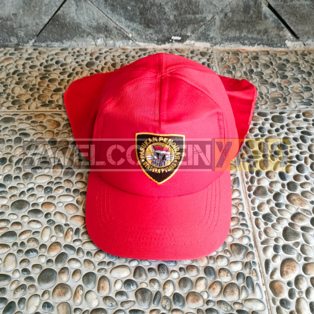 Topi Pasukan Pengibar Bendera (PASKIBRA) Merah / Topi Jepang Logo PASKIBRA