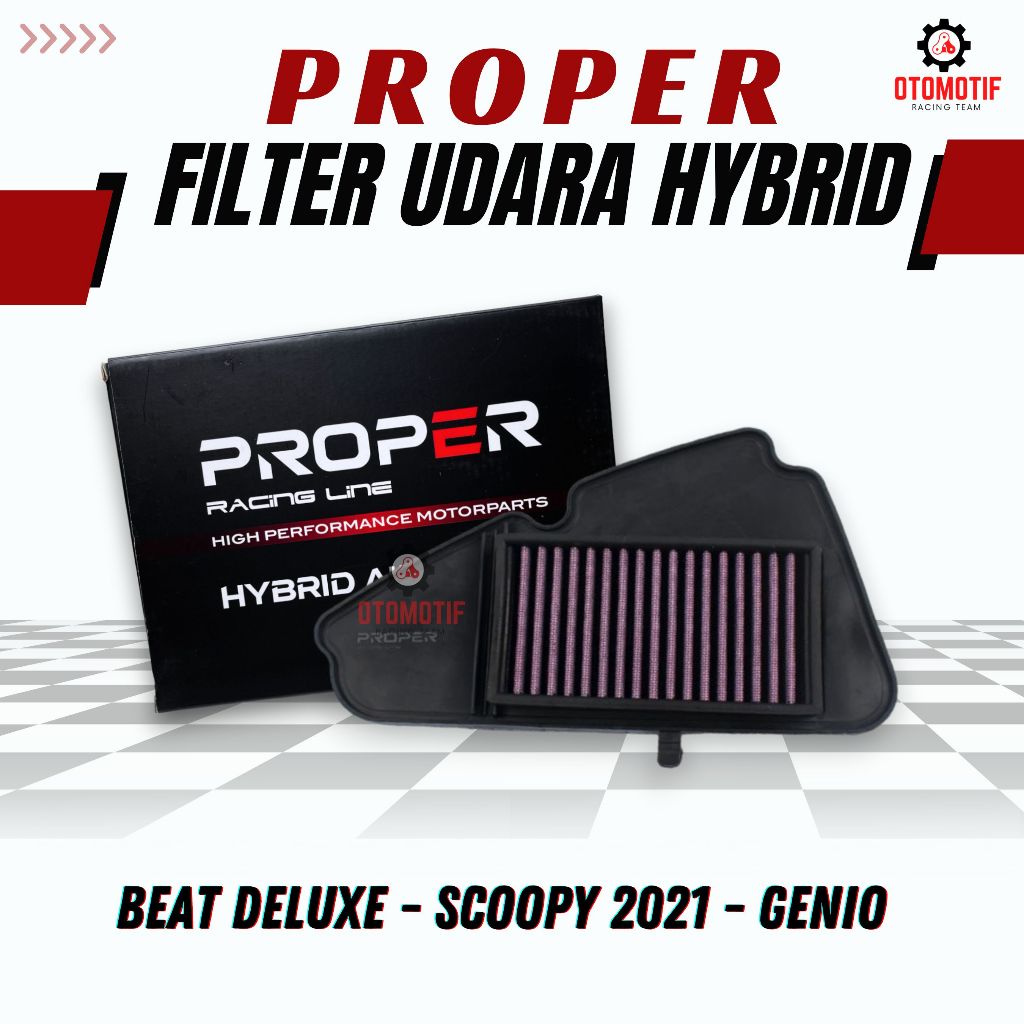 FILTER UDARA BEAT DELUXE - GENIO Filter Udara Proper Hybrid Filter Udara RACING BEAT PROPER
