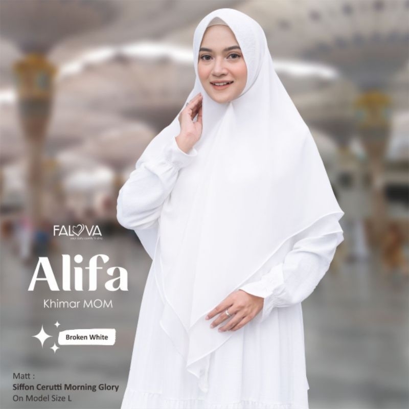 Jilbab Putih Khimar Putih 2 Layer Soft Pad Sifon Ceruti Khimar Syari Khimar Alifa Khimara