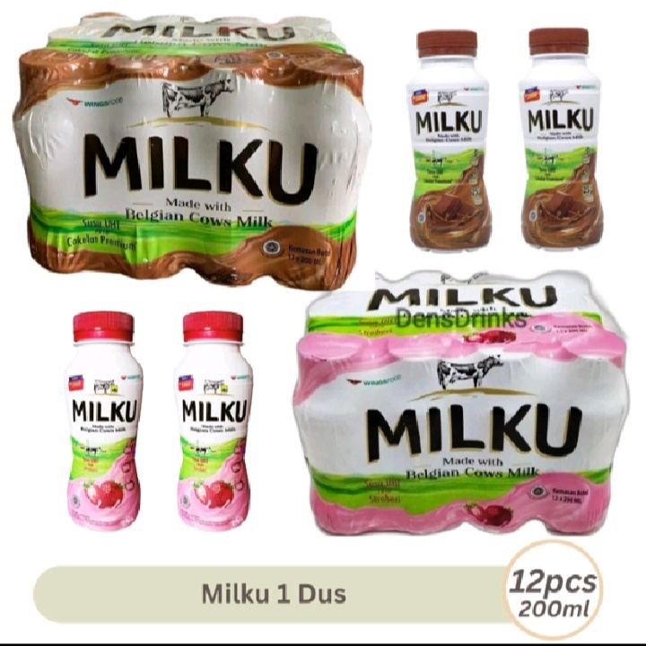 

MILKU SUSU UHT RASA COKLAT/STRAWBERRY 1DUS ISI 12PCS
