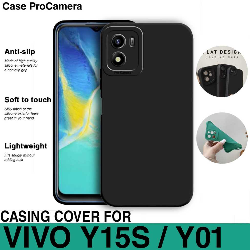 CASE VIVO Y15S Y01 SOFT CASE LIQUID MACARON PREMIUM CASING COVER HITAM