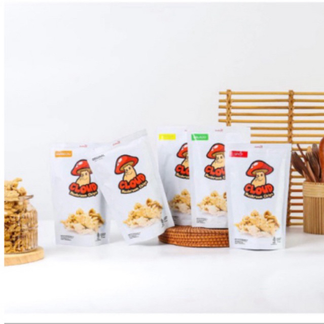 

SNACK CLOUD MUSHROOM CHIPS 1PCS / KRIPIK JAMUR TIRAM KRISPI VARIAN RASA