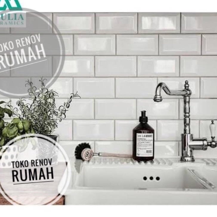 Terlaku keramik bevel 1x2 putih polos mengkilap  keramik dinding dapur keramik dinding kamar mandiki
