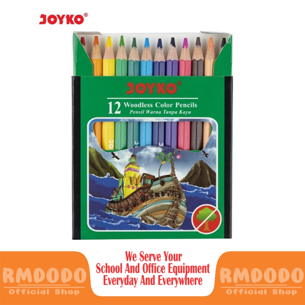 

Rmdodo - Pensil Warna Pendek Joyko 12 Warna / Color Pencil CP-107