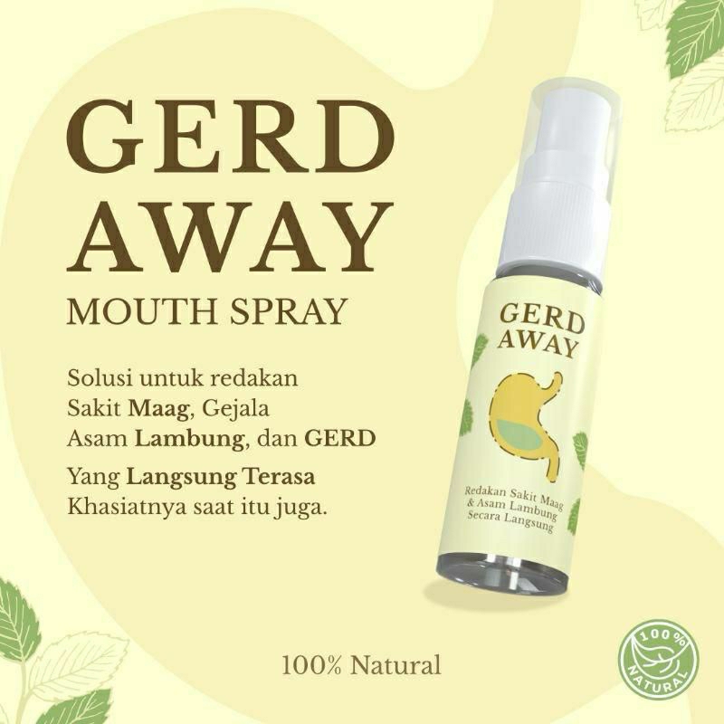 GERD AWAY MOUTH SPRAY Obat Herbal Atasi Maagh Lambung Original BPOM