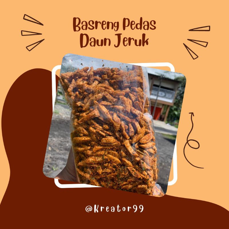 

[1KG] BASRENG Original daun jeruk, Pedas daun Jeruk dan Extra Pedas Poll 1KG Cemilan/snack