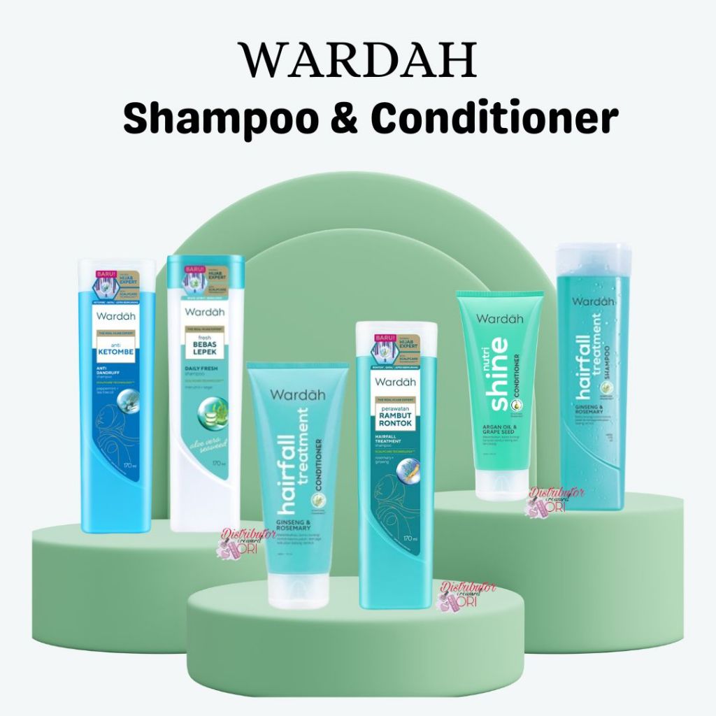 Wardah Shampoo & Conditioner 170ml | Hairfall Treatment | Nutri Shine | Anti Dandruff | Daily Fresh 