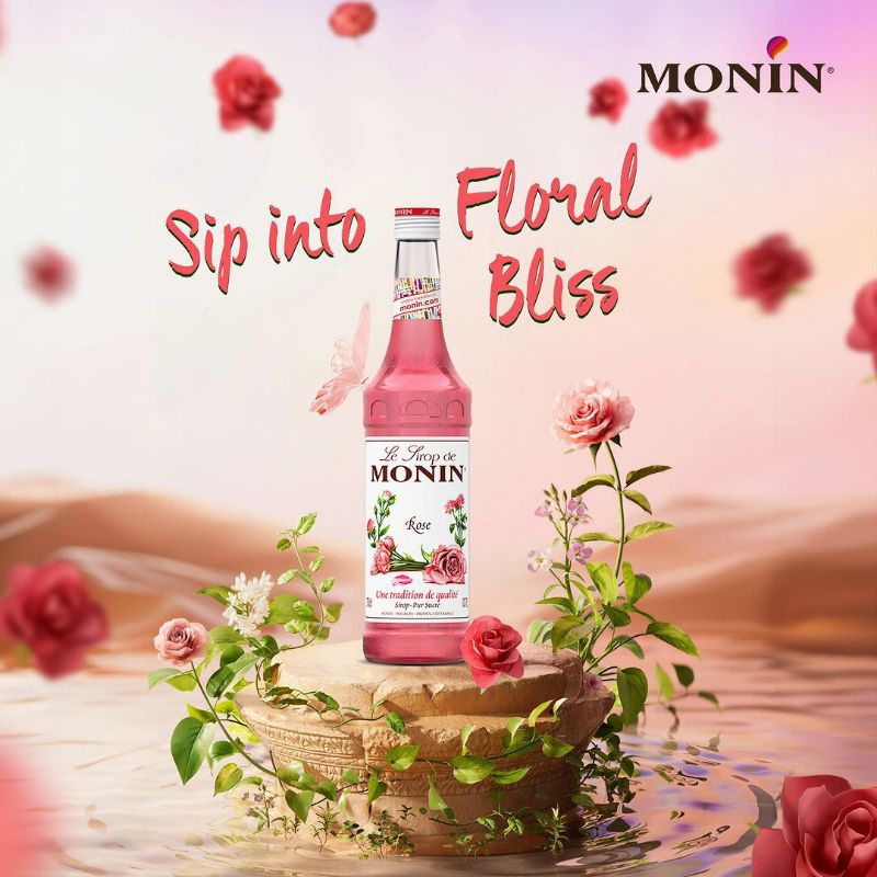 Monin Rose Sirup 70 cl - Sirup cafe mocktail dan cocktail