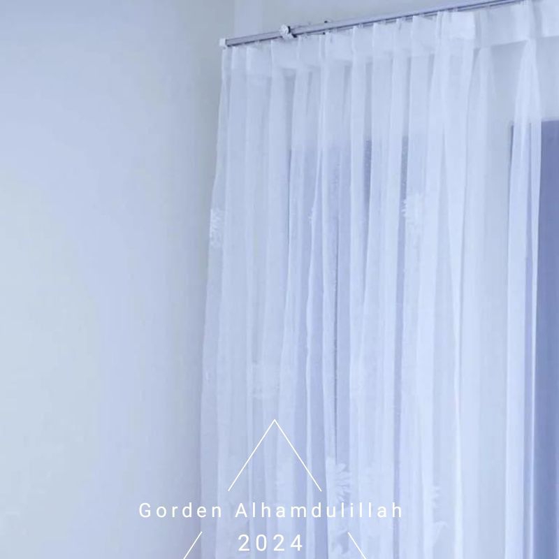 VITRASE PUTIH MOTIF BUNGA MATAHARI GORDEN VITRASE