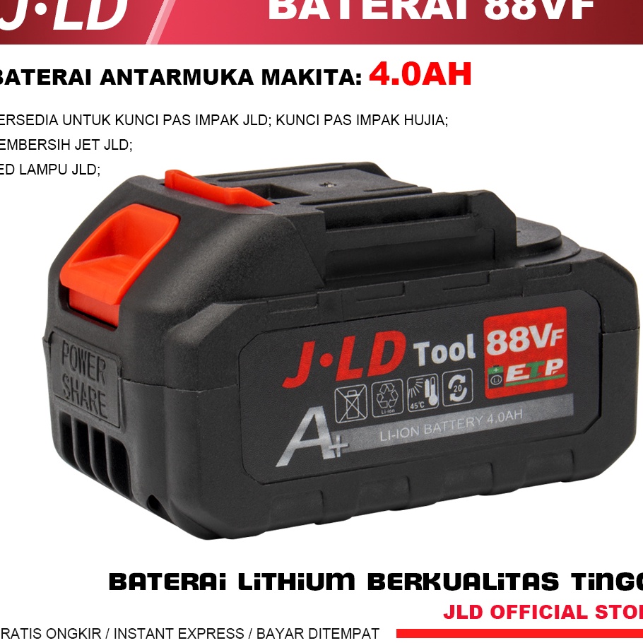 TERBARU JLD bor baterai 88VF  4Ah BATERAI MESIN BOR BY JLD  BATERAI CORDLESS Kompatibel dengan produ