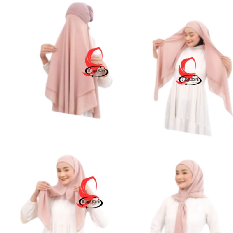 Hijab Segi Empat Inner 2 Layer | Jilbab Segi Empat Inner Ceruty Babydoll