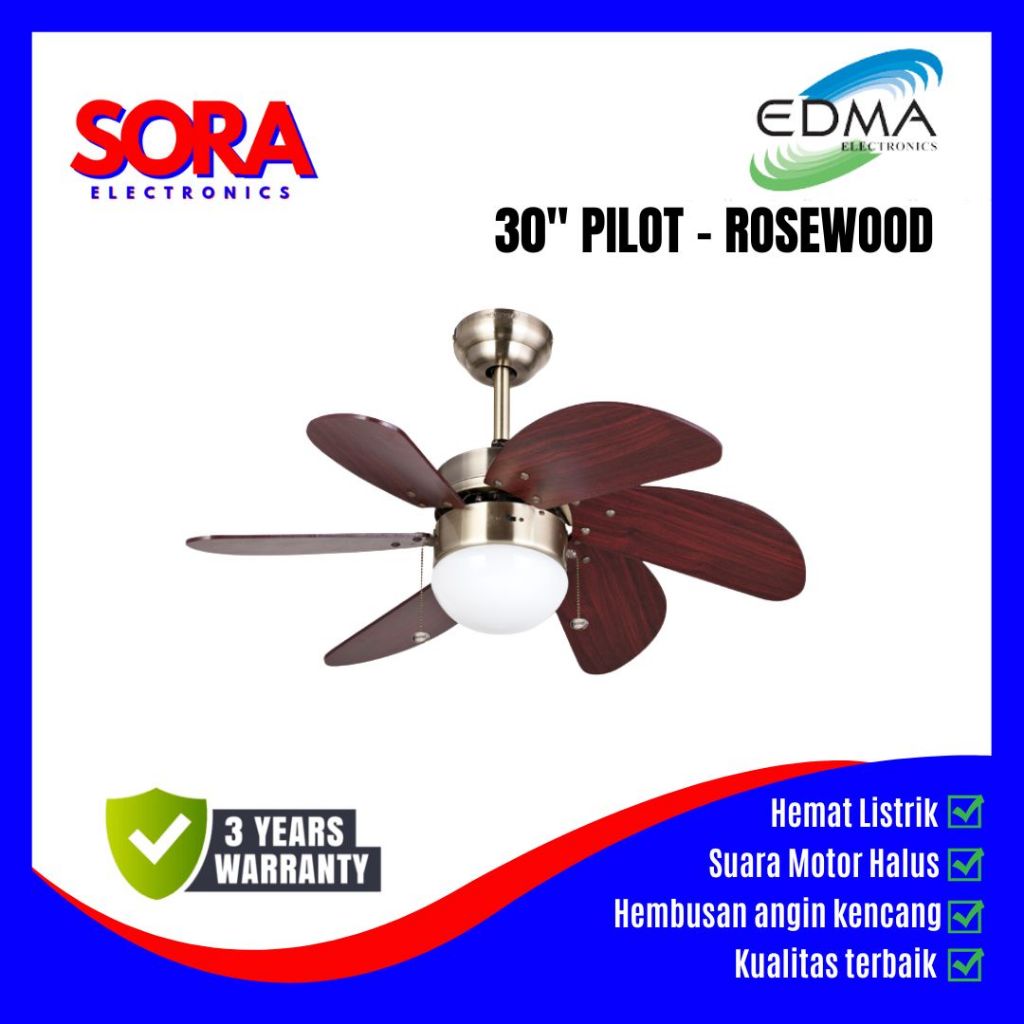 MT EDMA Kipas Angin Baling Gantung Plafon 30 In Inch PILOT