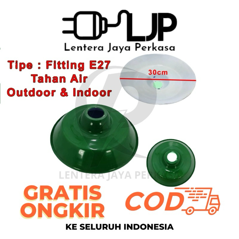 Kap Besar Fitting Lampu Jalan WD E-27 Kap Lampu Gantung Kap Hijau