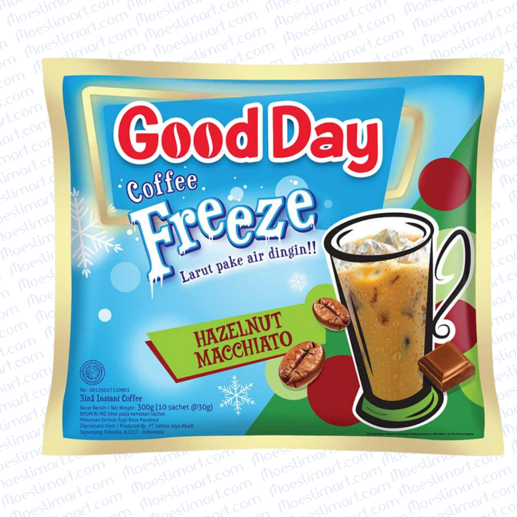 

Good Day Coffee Freeze 3 in 1 Hazelnut Macchiato 30g isi 10 sachet