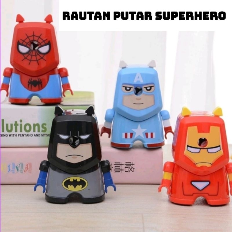 

Rautan putar SUPERHERO / Rautan meja superhero / Serutan putar superhero / Rautan putar otomatis superhero / Rautan Putar Penguin / Rautan 2 lubang Doraemon, Hello Kitty