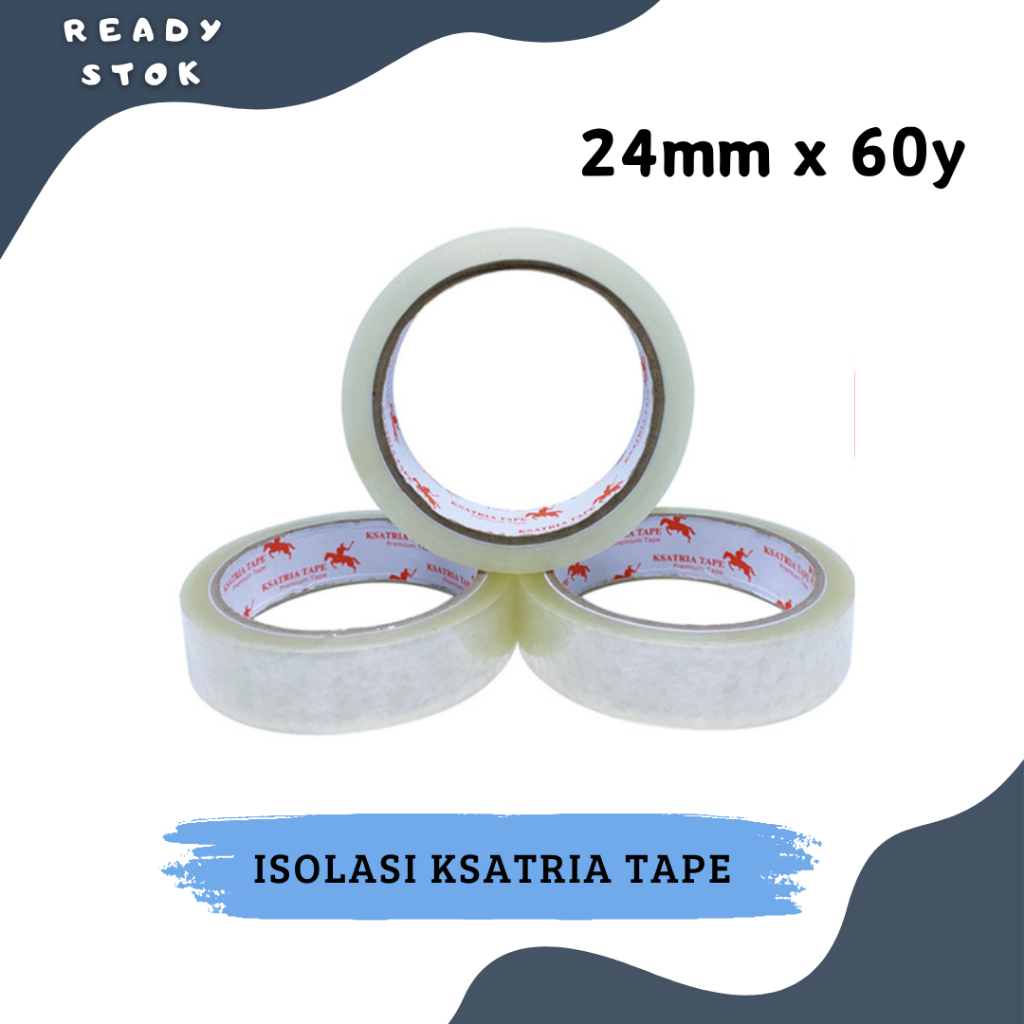 

Lakban Bening / Isolasi Bening /Isolasi Ksatria 24mm x 60y ( PCS )
