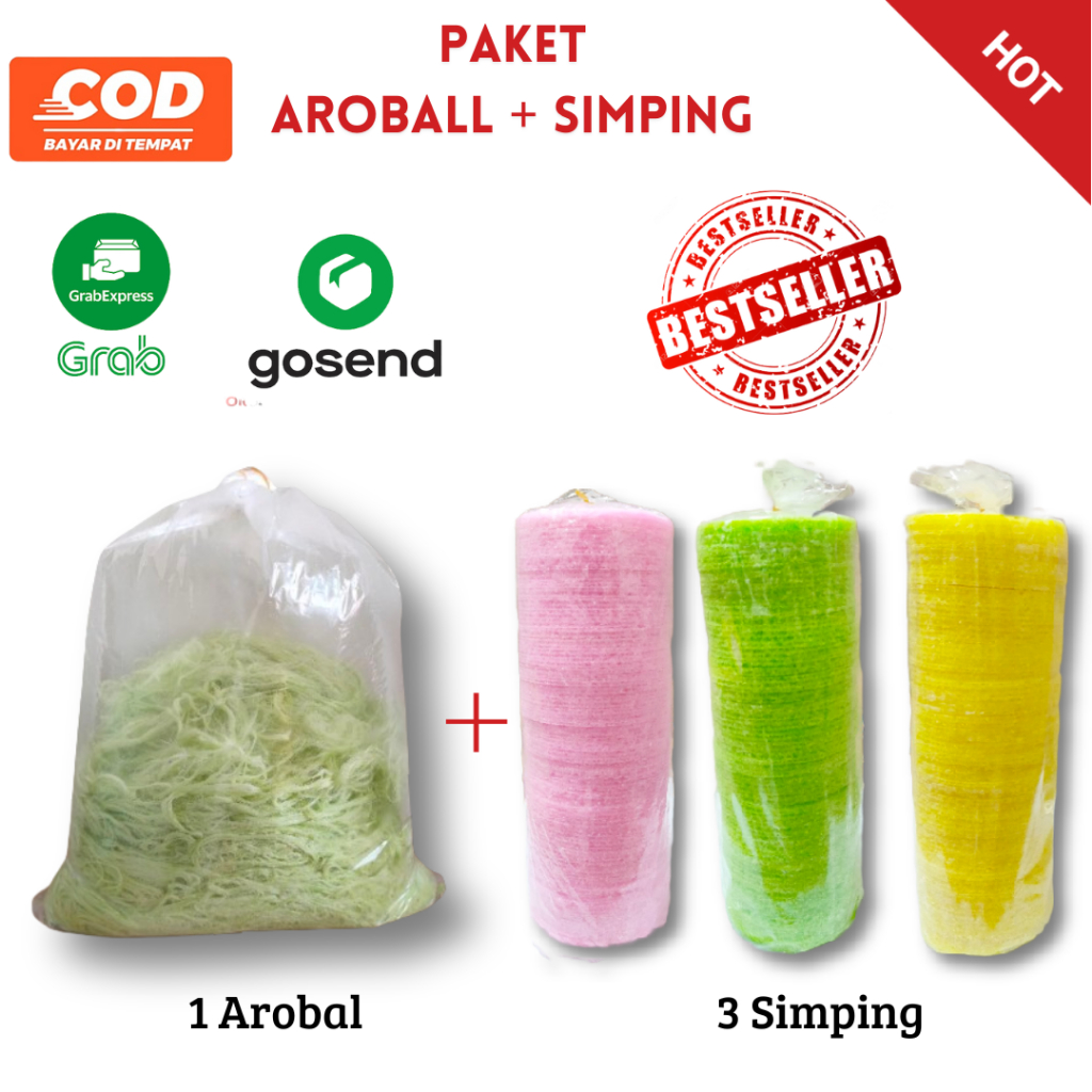 

paket bundling 1 aromanis ball hijau dan 3 simping