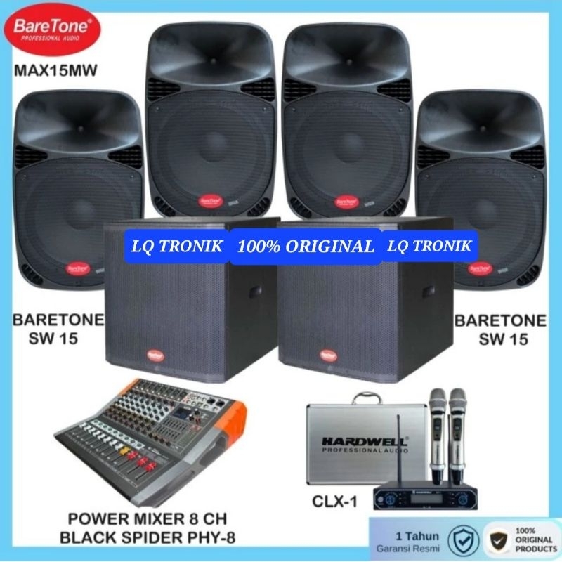 PAKET BUNDLING SOUND SYSTEM 4 SPEAKER PASIF 15INCH 2 SUBWOOFER 15 INCH ORIGINAL GARANSI