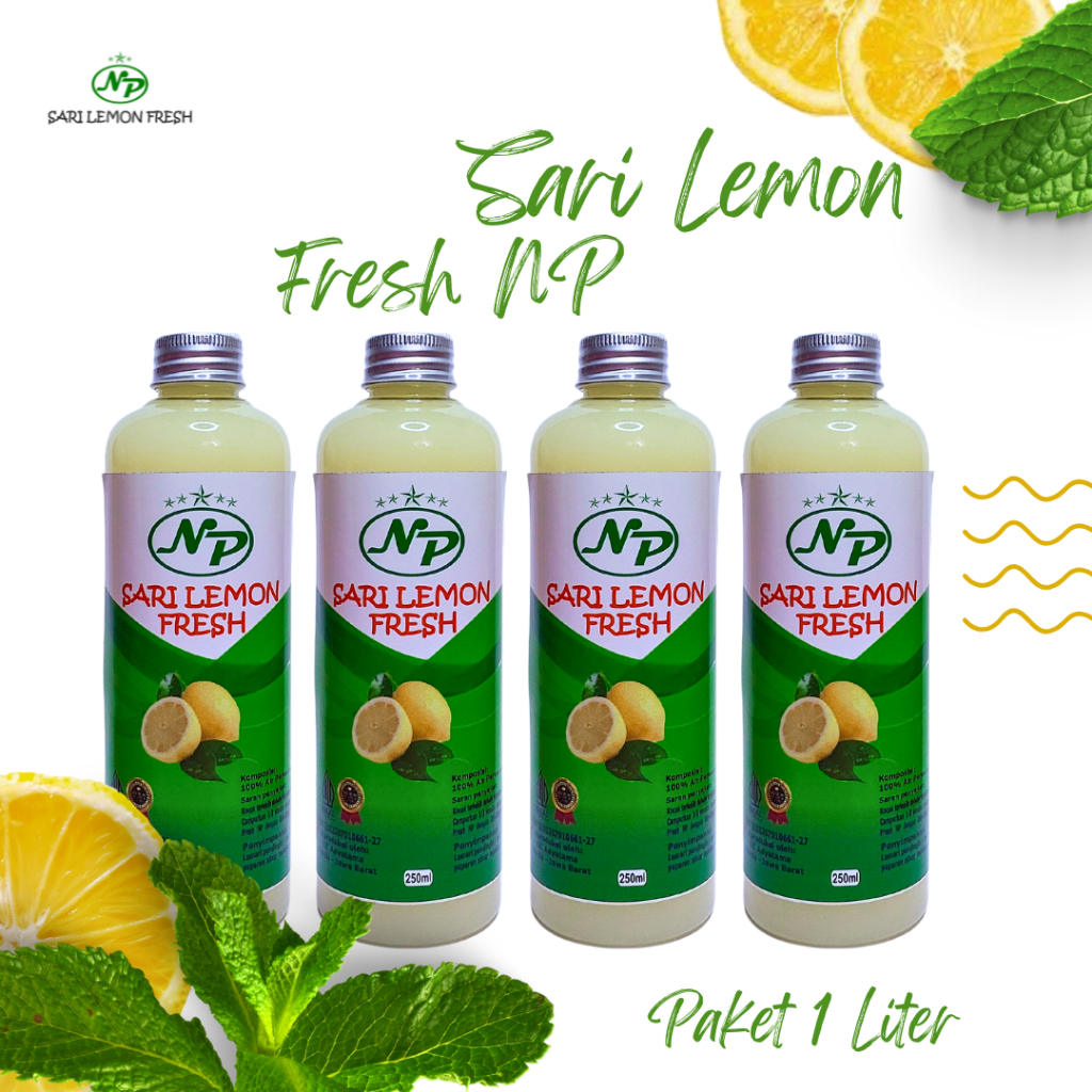 

Sari Lemon Fresh NP Jus Lemon Halal BPOM Paket 1 Liter Botol 250 ml