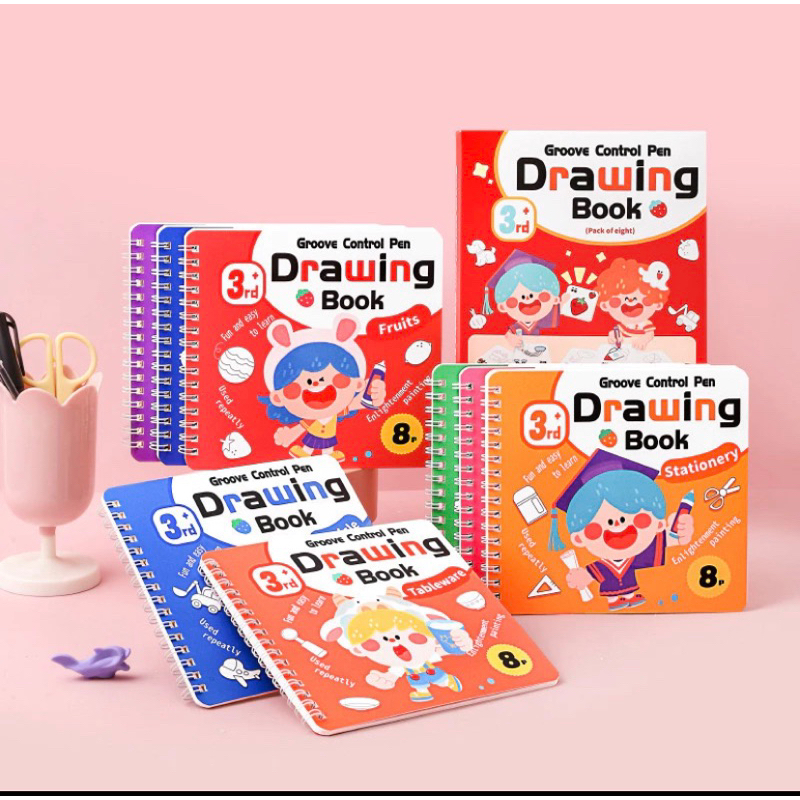 

DRAWING BOOK 1 Paket isi 4 BUKU +PULPEN / Buku Mewarnai Anak Coloring Book Berbagai Tema Buku Gambar Mewarnai