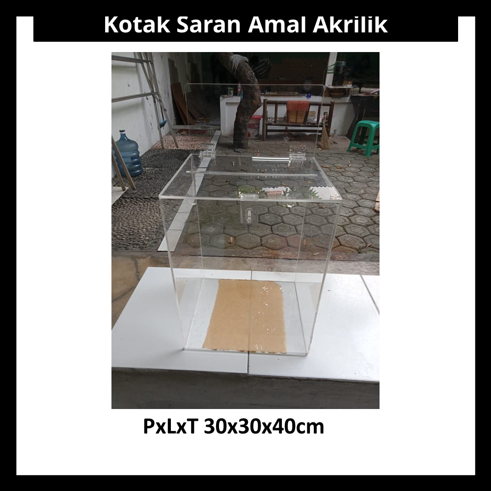 

Kotak Saran Amal Akrilik PxLxT 30x30x40cm