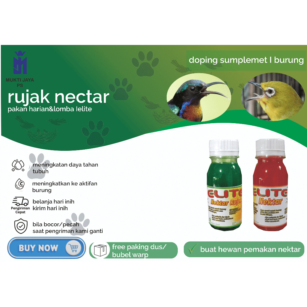 NEKTAR ELITE RUJAK NEKTAR PAKAN HARIAN BURUNG PLECI SOGON KOLIBRI