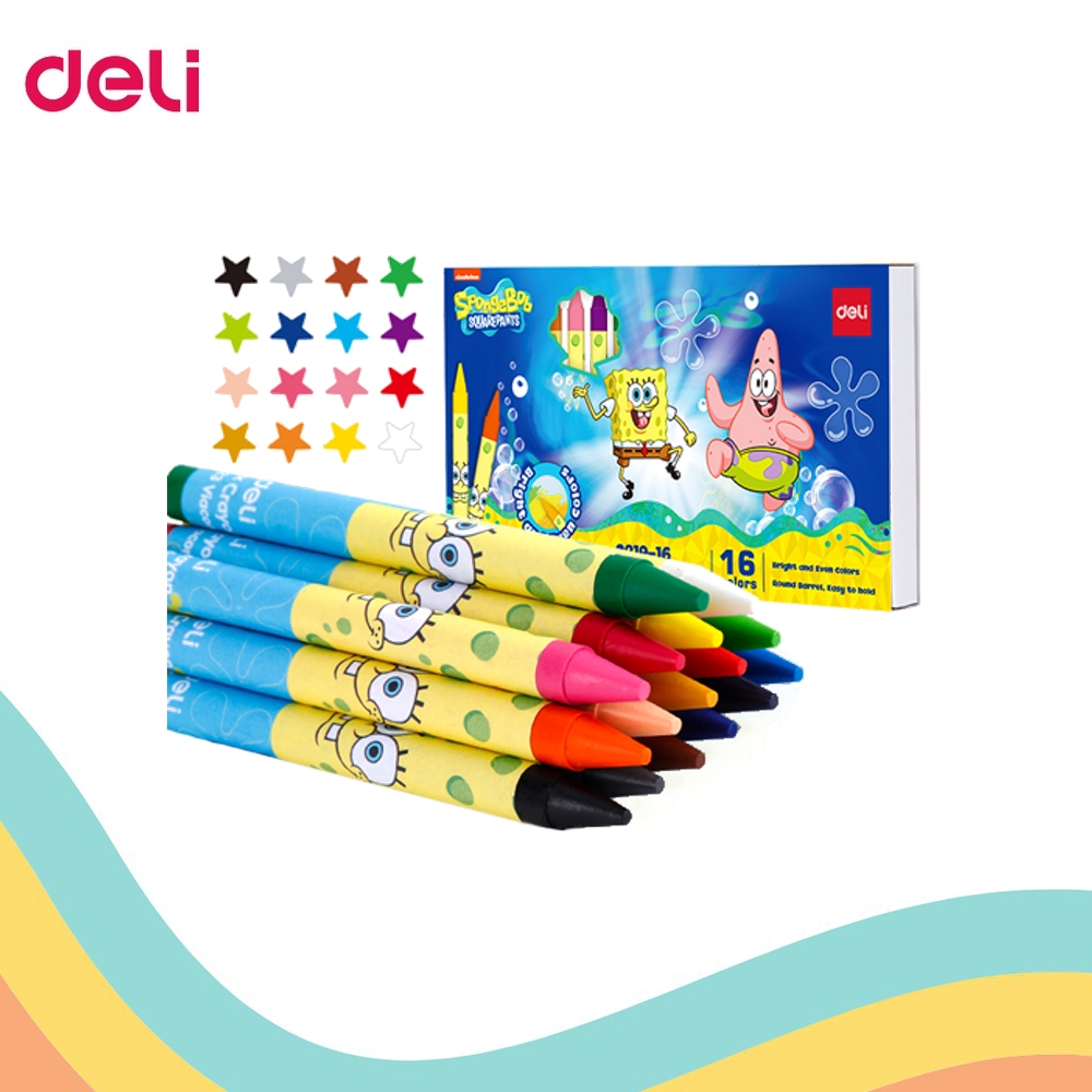 

WAX CRAYON DELI 16 WARNA C-219-16 SPONGEBOB (1 PCS)