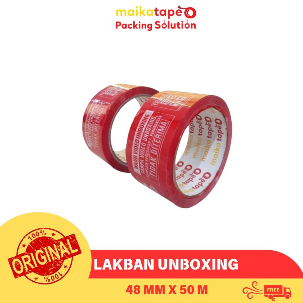 

OPP TAPE / LAKBAN UNBOXING MERAH MAIKATAPE 48MM (1 BOX)