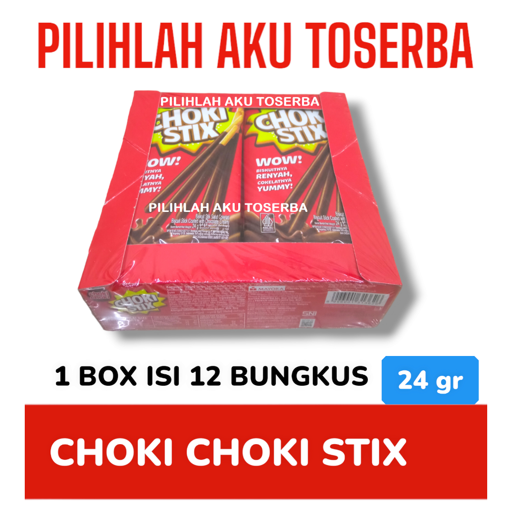 

Choki Stix Choki Choki Stix - Stik Biskuit Coklat - Stik Coklat - (HARGA 1 BOX isi 12 bungkus)