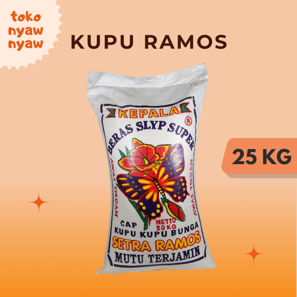 

Beras kepala slyp super ramos kupu kupu bunga 25kg By Cargo