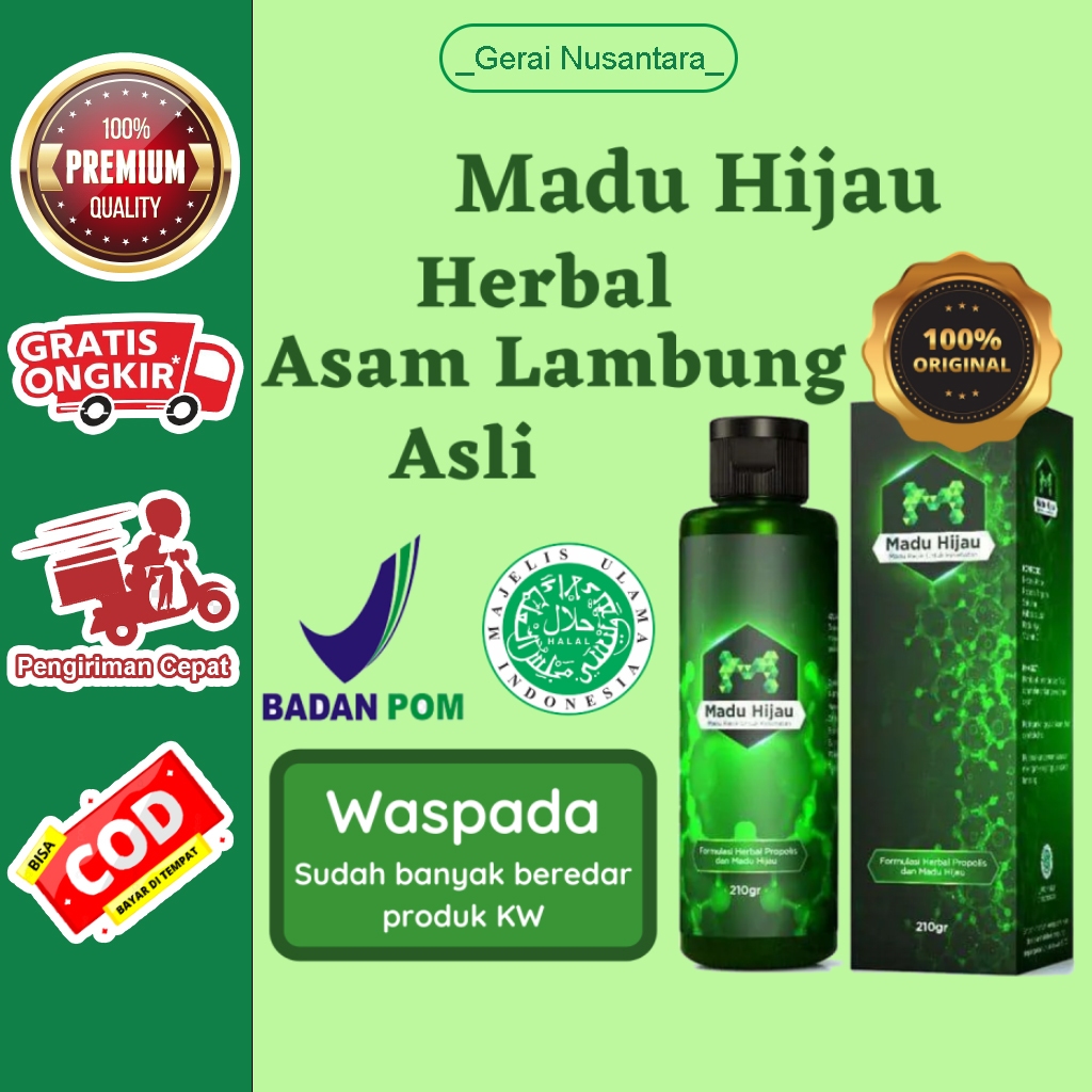 

Madu Hijau Mengobati Sakit Maag Asam Lambung Gerd Mual Kembung / Kesehatan Lambung Asli 210g 100% Original
