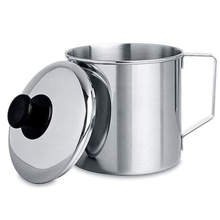 Gelas Minum Stainless / Gelas Air Panas / Cangkir Kopi / Gelas Mug Tutup Stenlis 10cm / Mug with Lid