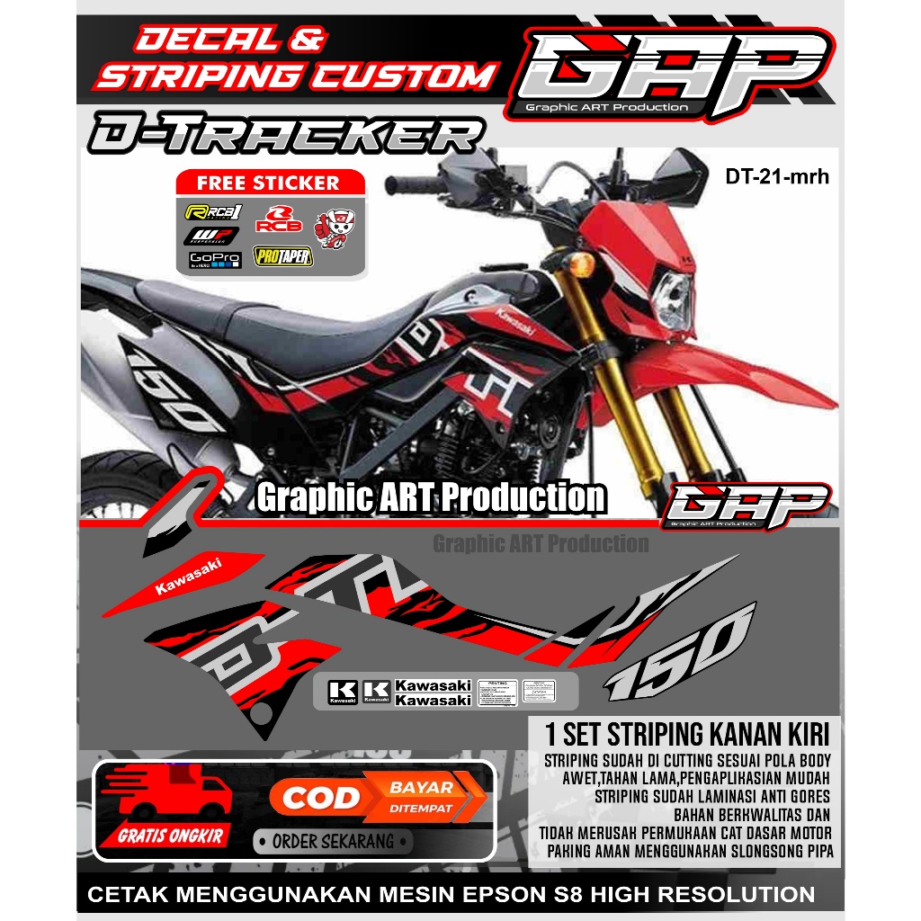 Striping Dtracker 2021/2022 merah hitam