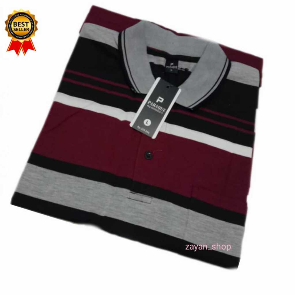 Baju kaos kerah salur pria ada saku lengan pendek II kaos adem dan nyaman di pakai II jahitan kaos r