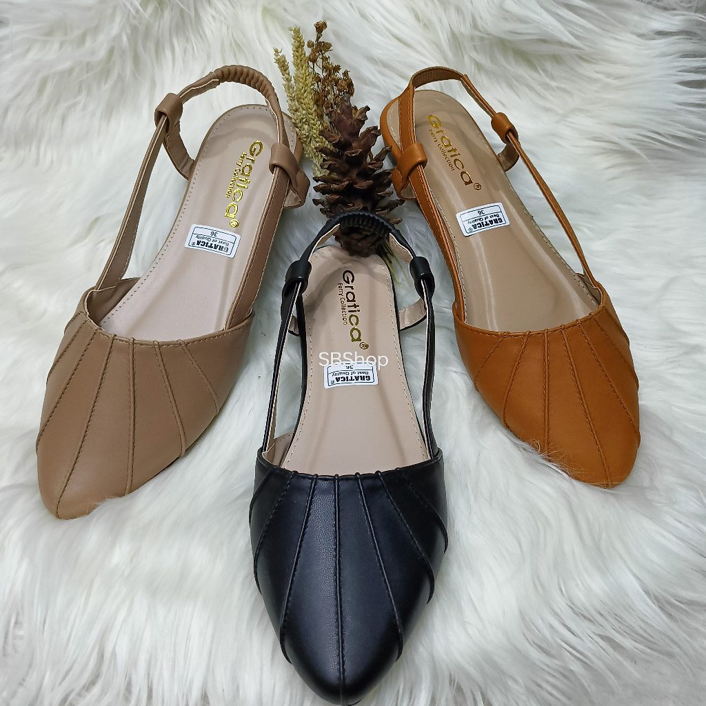 Gratica Flat Shoes Sendal Selop Wanita Tali Belakang KH49