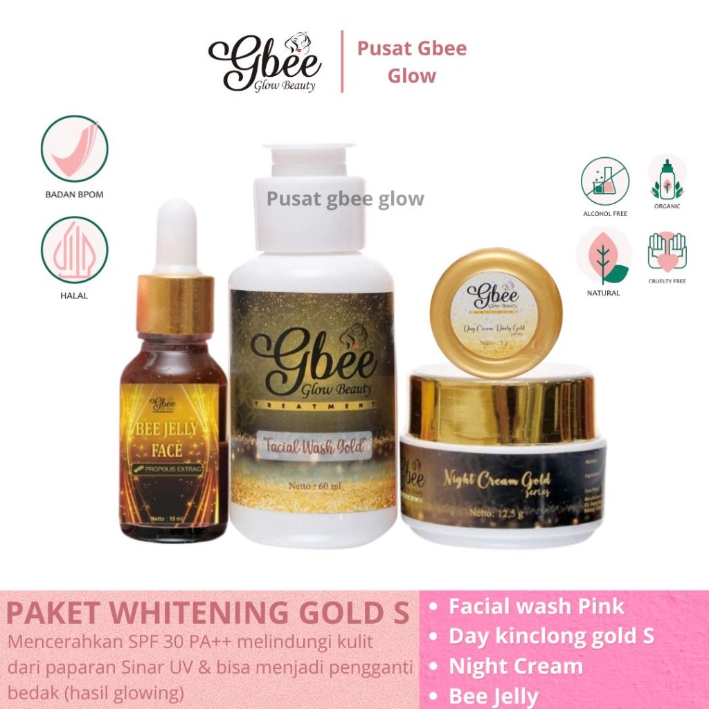 PAKET WHITENING SMALL KINCLONG GOLD PUSAT GBEE GLOW BEAUTY ORI